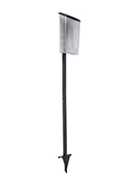 Freestanding black outdoor brochure holder with lawn stake