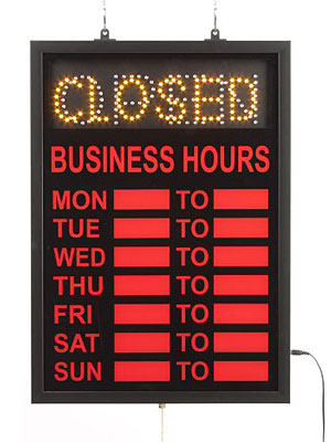 LED Open Closed Signs | Flashing Window Displays for Retailers