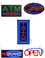 Huge selection of open signs and other illuminated signage available.