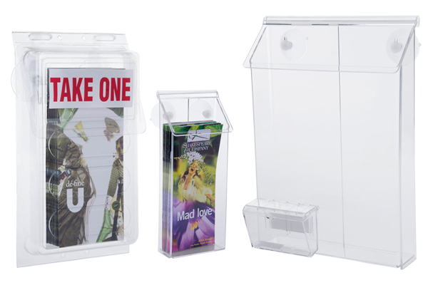 Outdoor literature holders for business reopening and safety information