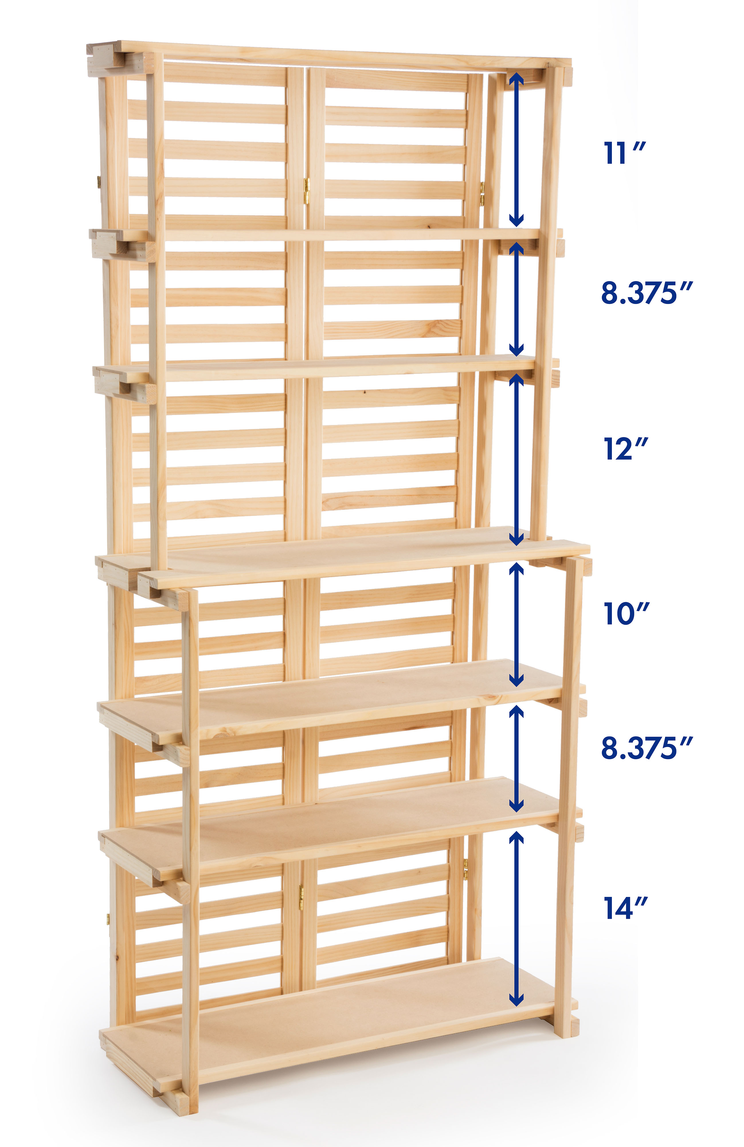 6 Shelf Wood Panel Bakers Rack, Wooden Retail Display