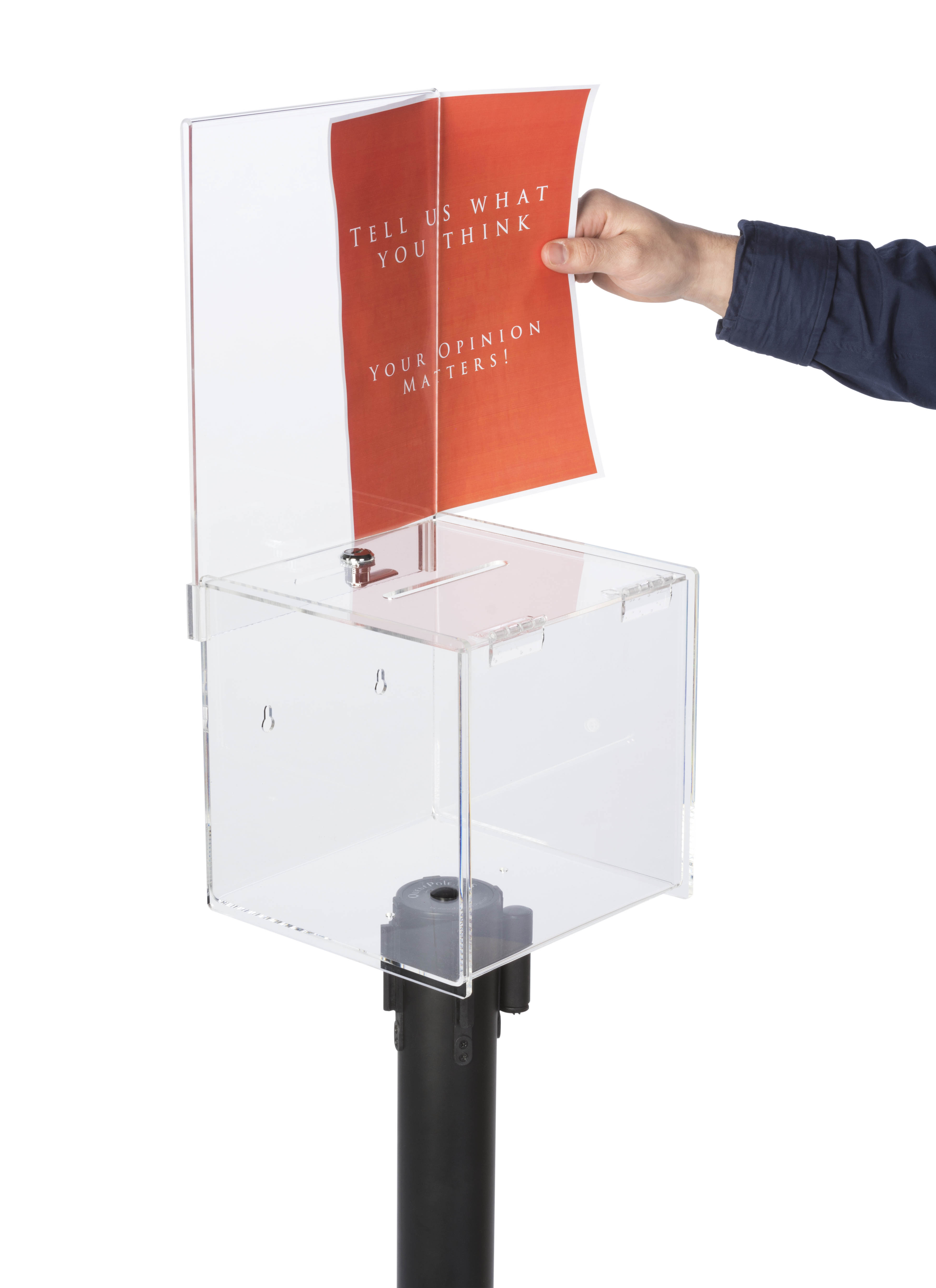 Ballot Stack Ballot Box Stanchion Topper | Lockable Acrylic Case | Displays2Go