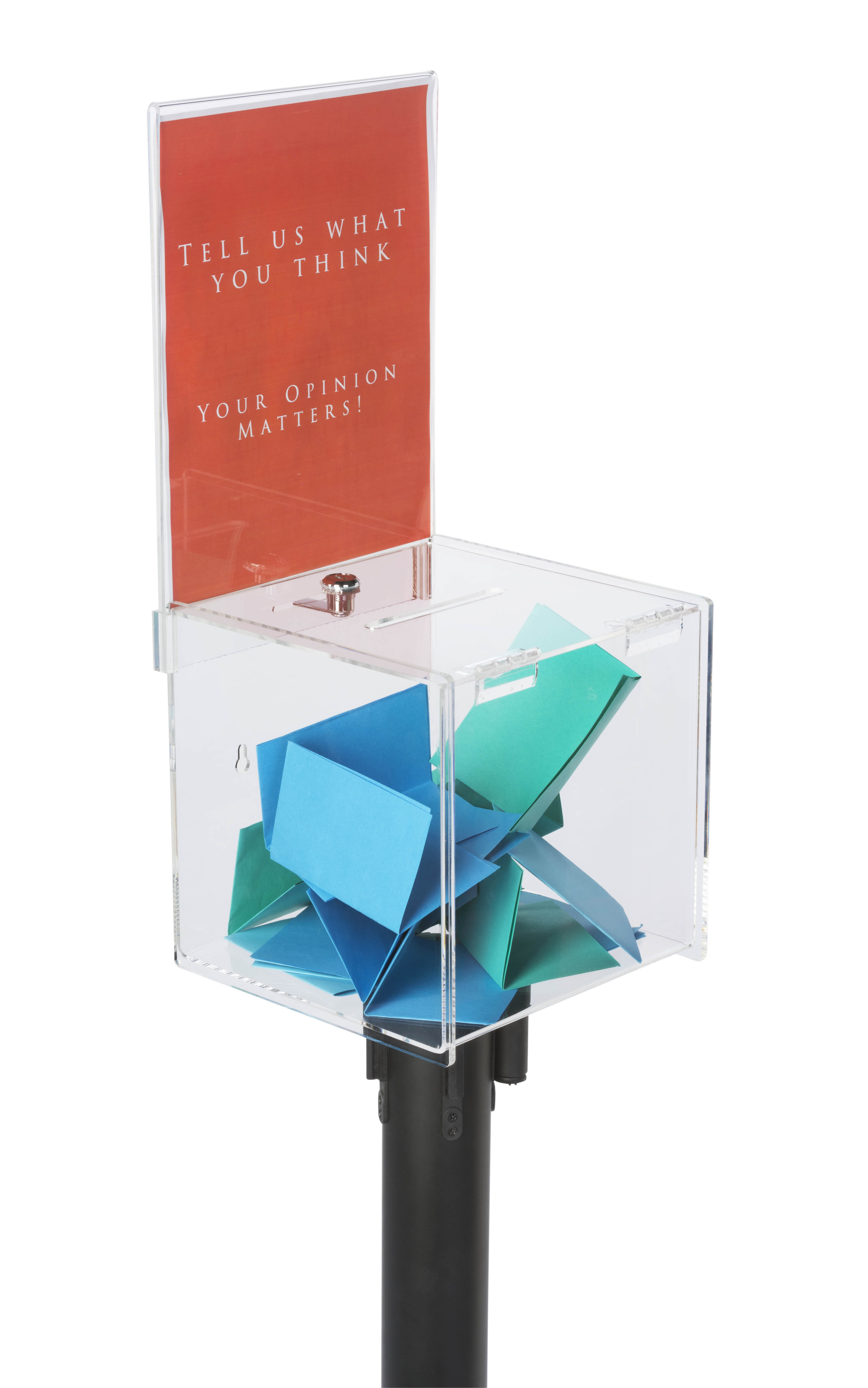 Ballot Stack Ballot Box Stanchion Topper | Lockable Acrylic Case | Displays2Go