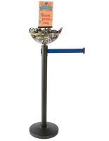 Durable Blue Stanchion & Post with Bowl