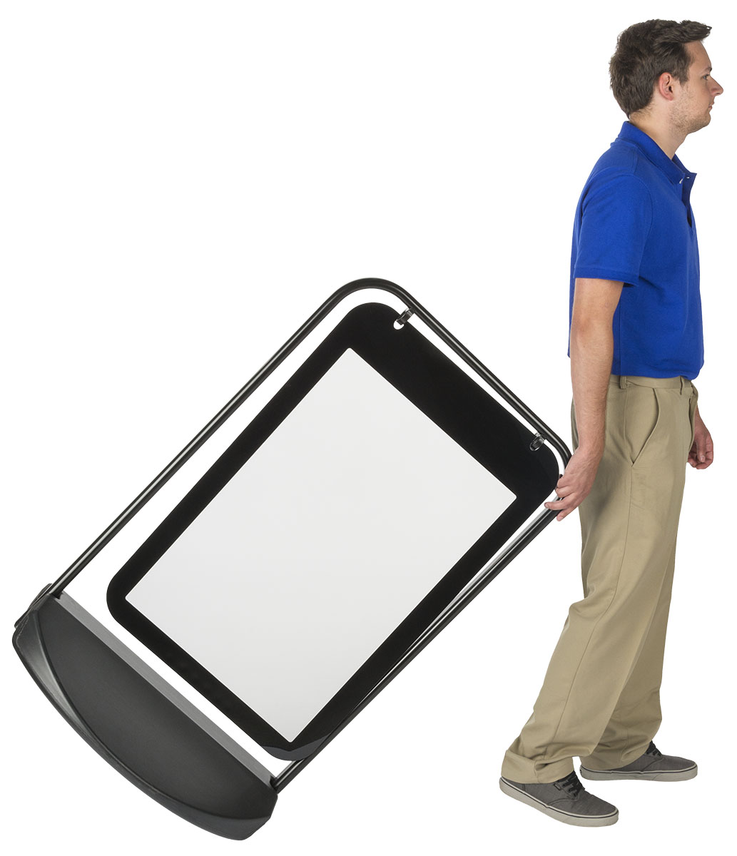 20" x 30" Swinger Board Sidewalk Sign Stand, Double Sided, Fillable Base - Black - Image 4