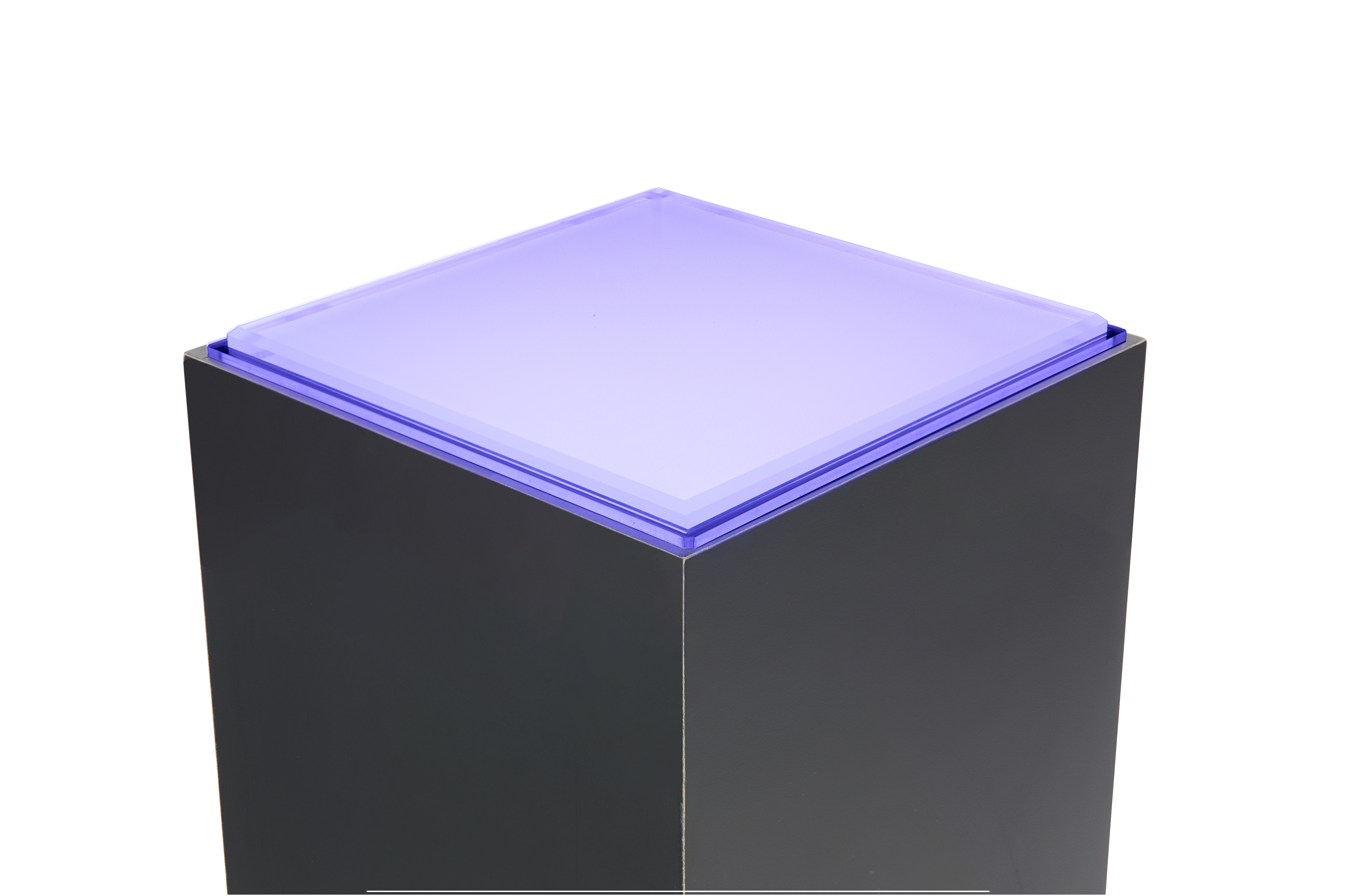 17" Pedestal Display Case with Acrylic Cover, Interior Lights - Black or White - Image 5