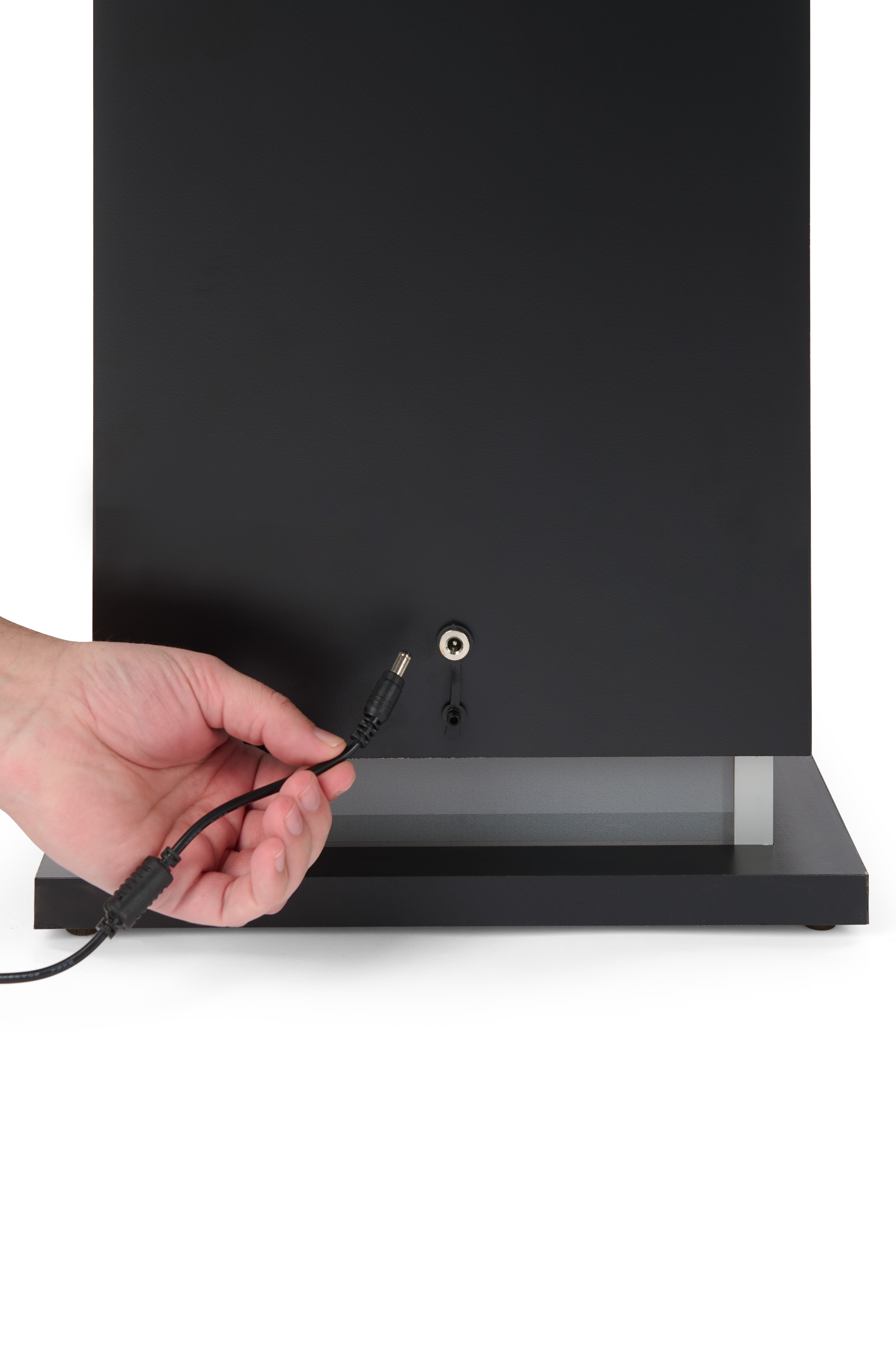 17" Pedestal Display Case with Acrylic Cover, Interior Lights - Black or White - Image 7