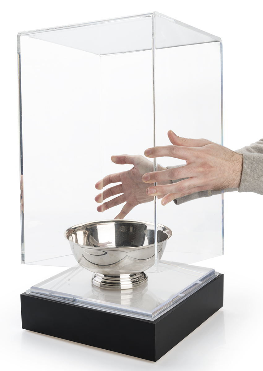 LED Counter Pedestal Case | Illuminated Black Base | Displays2Go