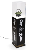 52.5 h x 11.75 w custom lighted display pedestal for sculpture with black base