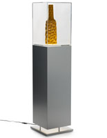 Floor standing acrylic display case with LED lighting shines a spotlight on your merchandise