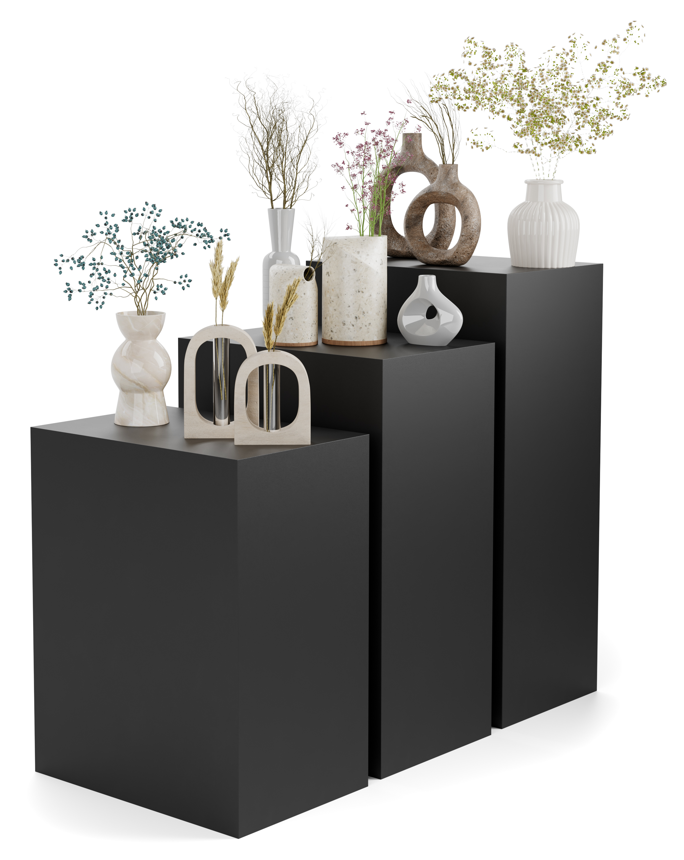 Floor Standing Pedestal Sets, 24"w x 16"d Rectangular Top - Set of 3 - Image 2