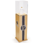 52.5 inch tall x 11.75 inch wide maple finish retail printed display pedestal case