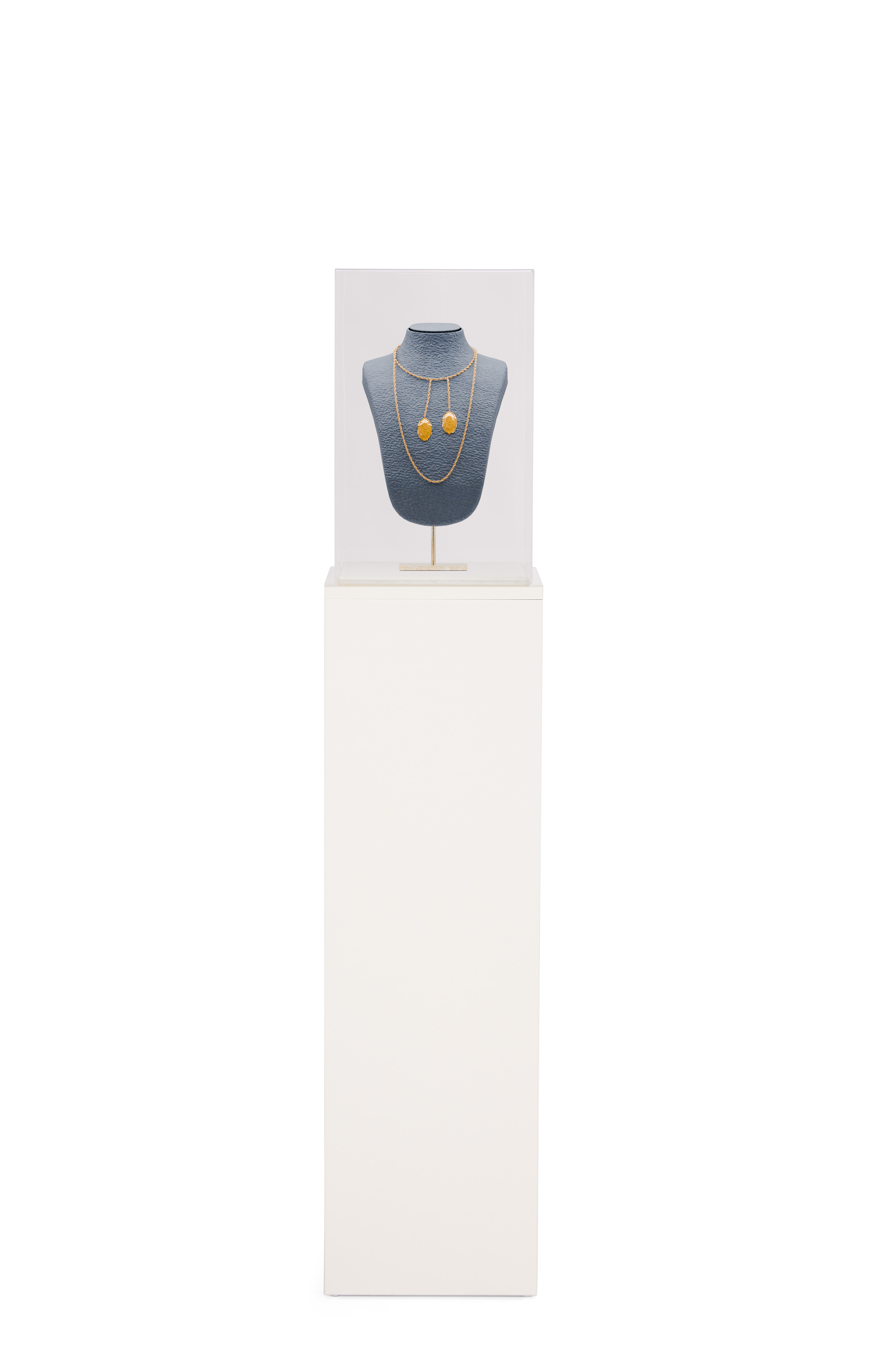 White Display Pedestal for Floor, Lift Off Acrylic Topper, 3 Sizes - White - Image 3