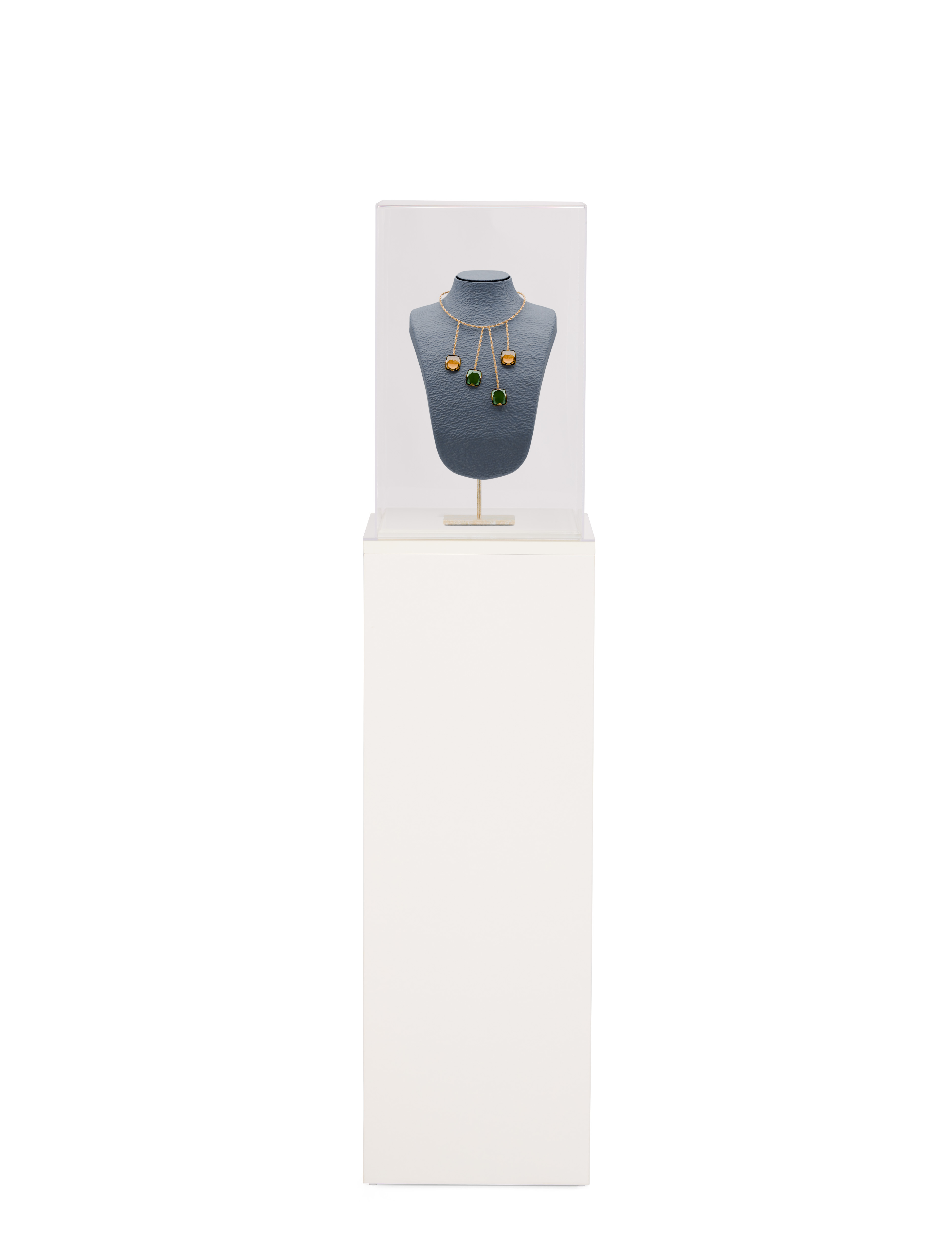 White Display Pedestal for Floor, Lift Off Acrylic Topper, 3 Sizes - White - Image 3