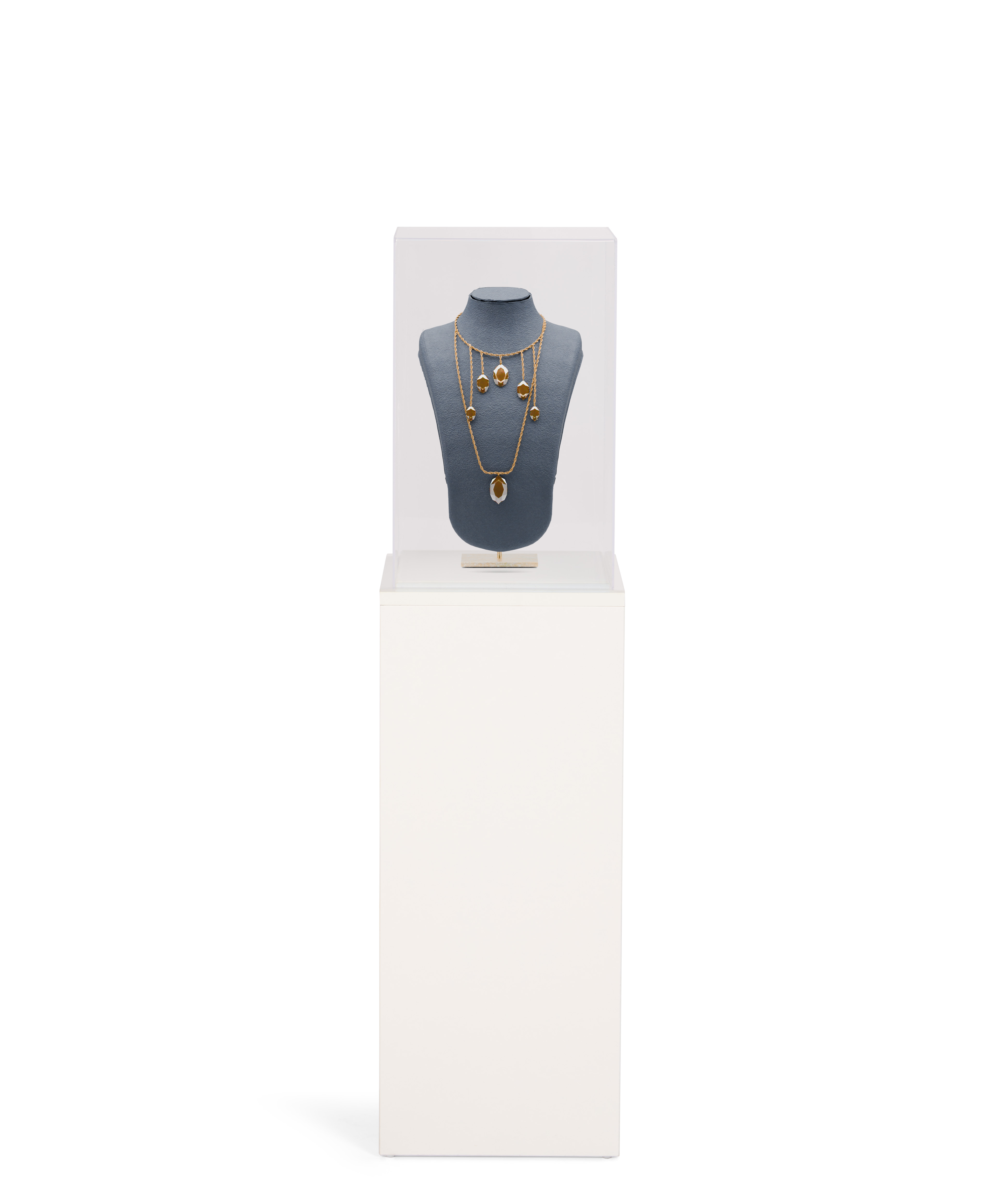 White Display Pedestal for Floor, Lift Off Acrylic Topper, 3 Sizes - White - Image 3