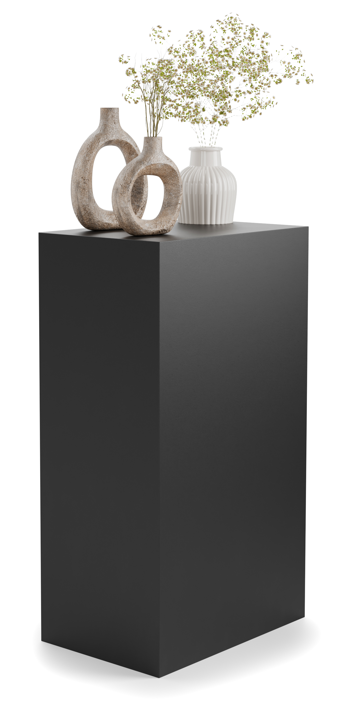 Floor Standing Pedestal, 24"w x 16"d Rectangular Top - Black - Image 3