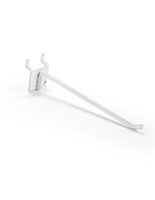 6 inch white peg board hook constructed with durable steel wire