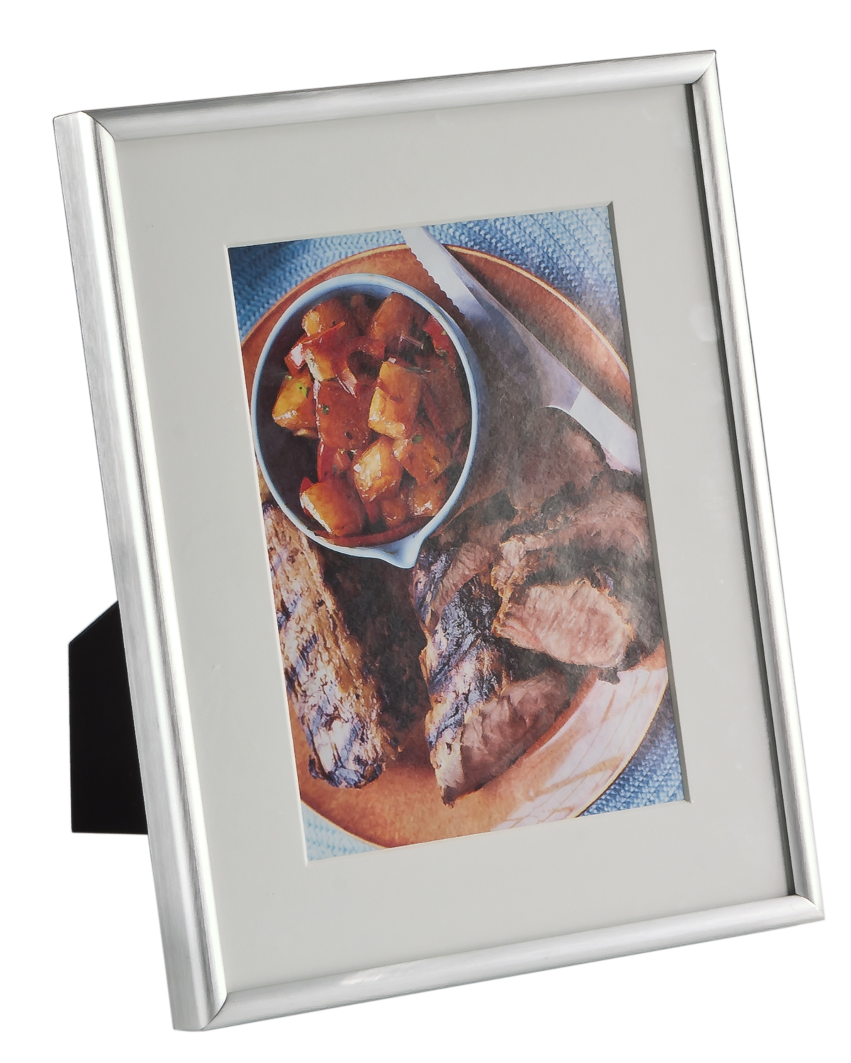 Aluminum Photo Frame w/ Brushed Finish & Matting | 5