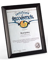 Certificate Frames: 8-1/2" x 11", Black