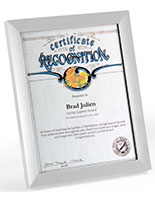 Silver Certificate Frames for 8.5" x 11" Documents