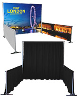 pipe and drape for trade show or wedding reception