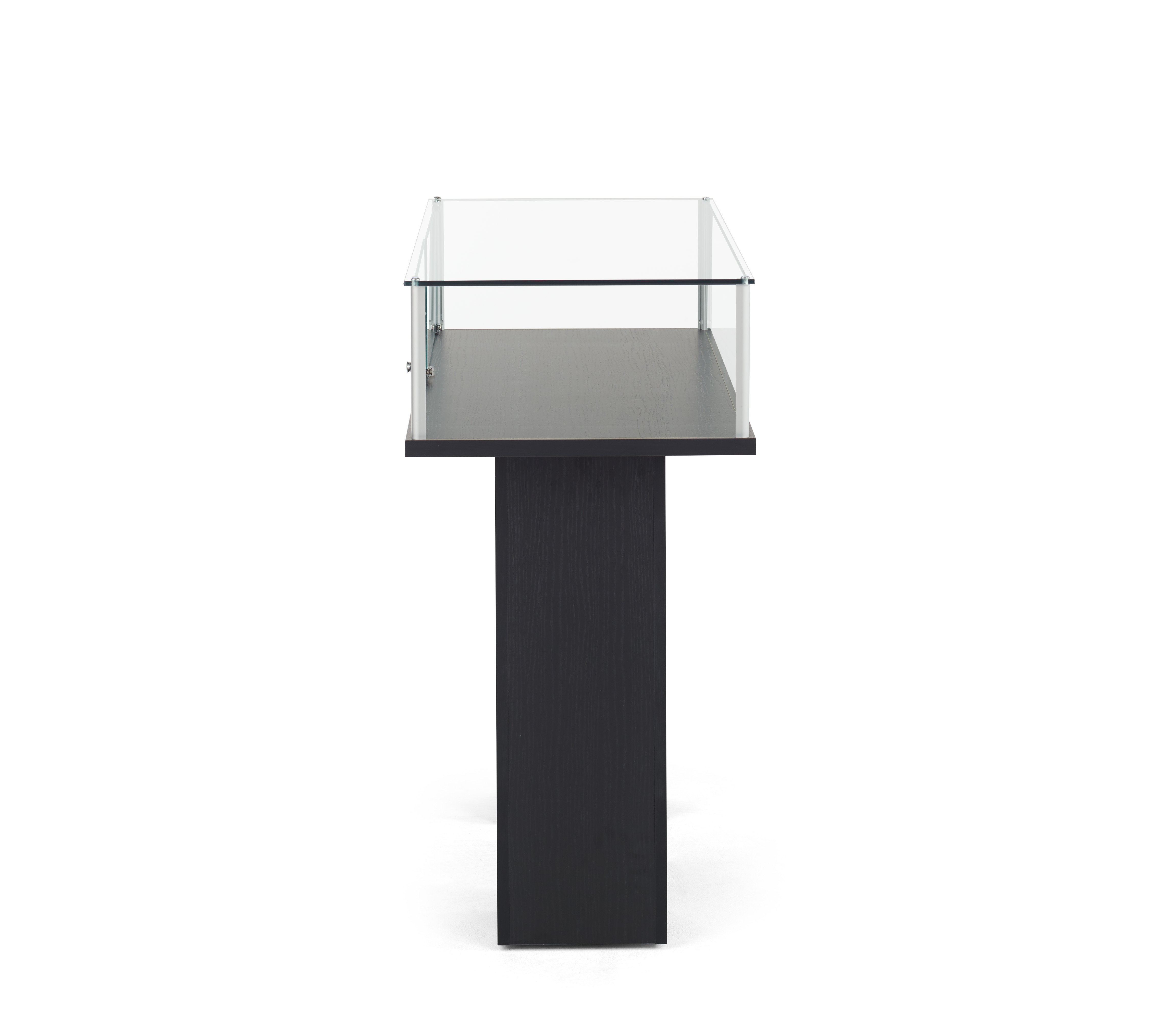 Floor Standing Pedestal, 16" Hexagon Top with Electroplated Gold Base - Black - Image 7