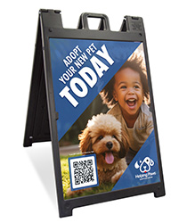 Plastic A-frame signs for custom printed posters