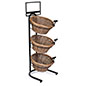 3 tier basket stand with durable matte black frame 