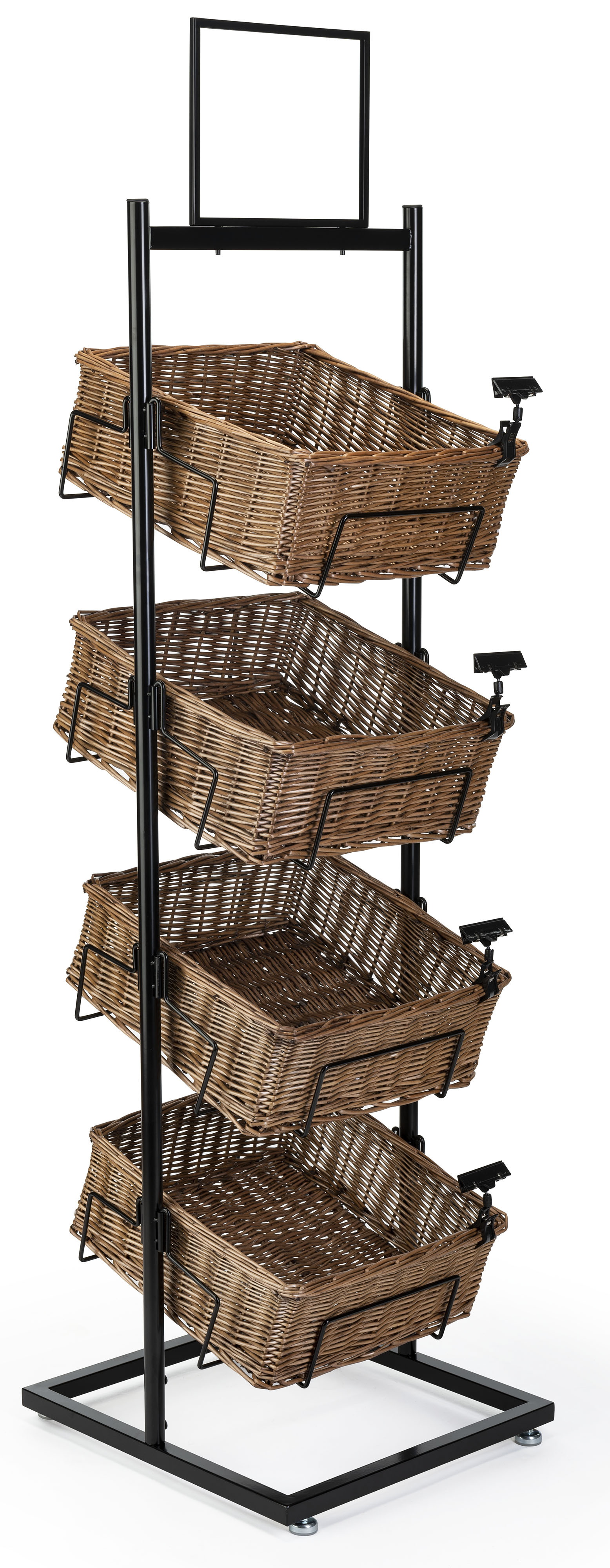 ★ Akari ★ WALLABY BASKET STAND Black Tower Black Carrying Basket by Yamazaki | Unison
