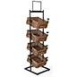 4 tier basket floor stand includes removable clip sign holders 