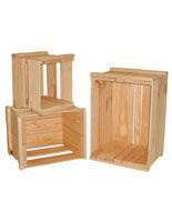 Wooden Crate Set with 3 Pieces