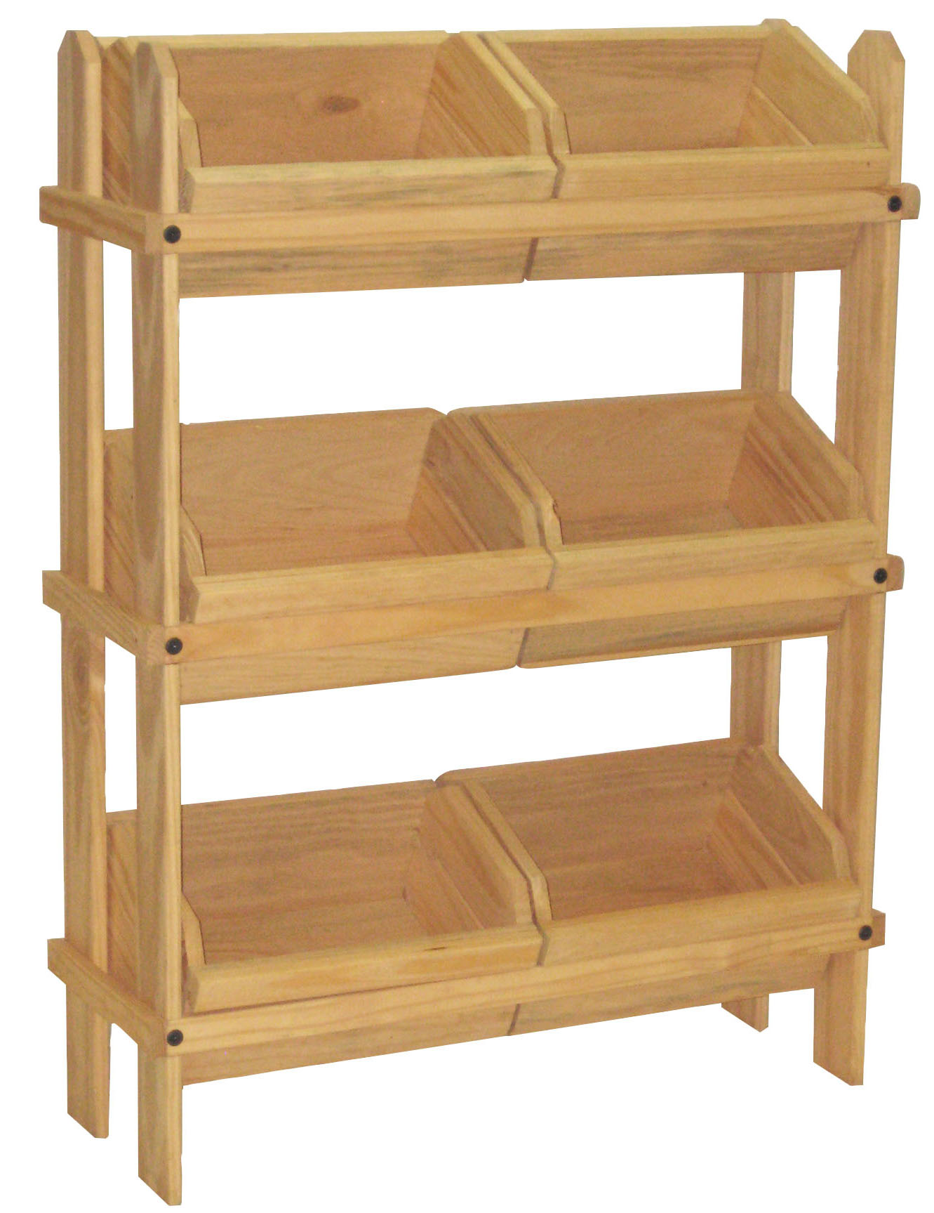 Wood Crate Display | Oak Stain Pine Frame & Compartments | Displays2Go