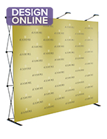 10ft pop up displays with black carry case