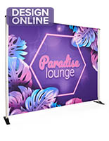 Banner backdrop with machine washable fabric