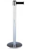 Polished Chrome Retractable Tape Stanchions