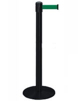 Black Stanchion With Green Belt