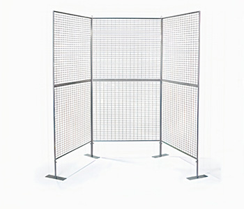 Metal art gridwall with three panels
