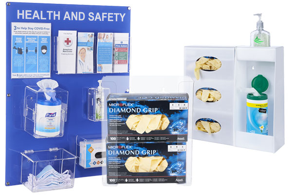 Acrylic PPE dispensers for gloves and masks
