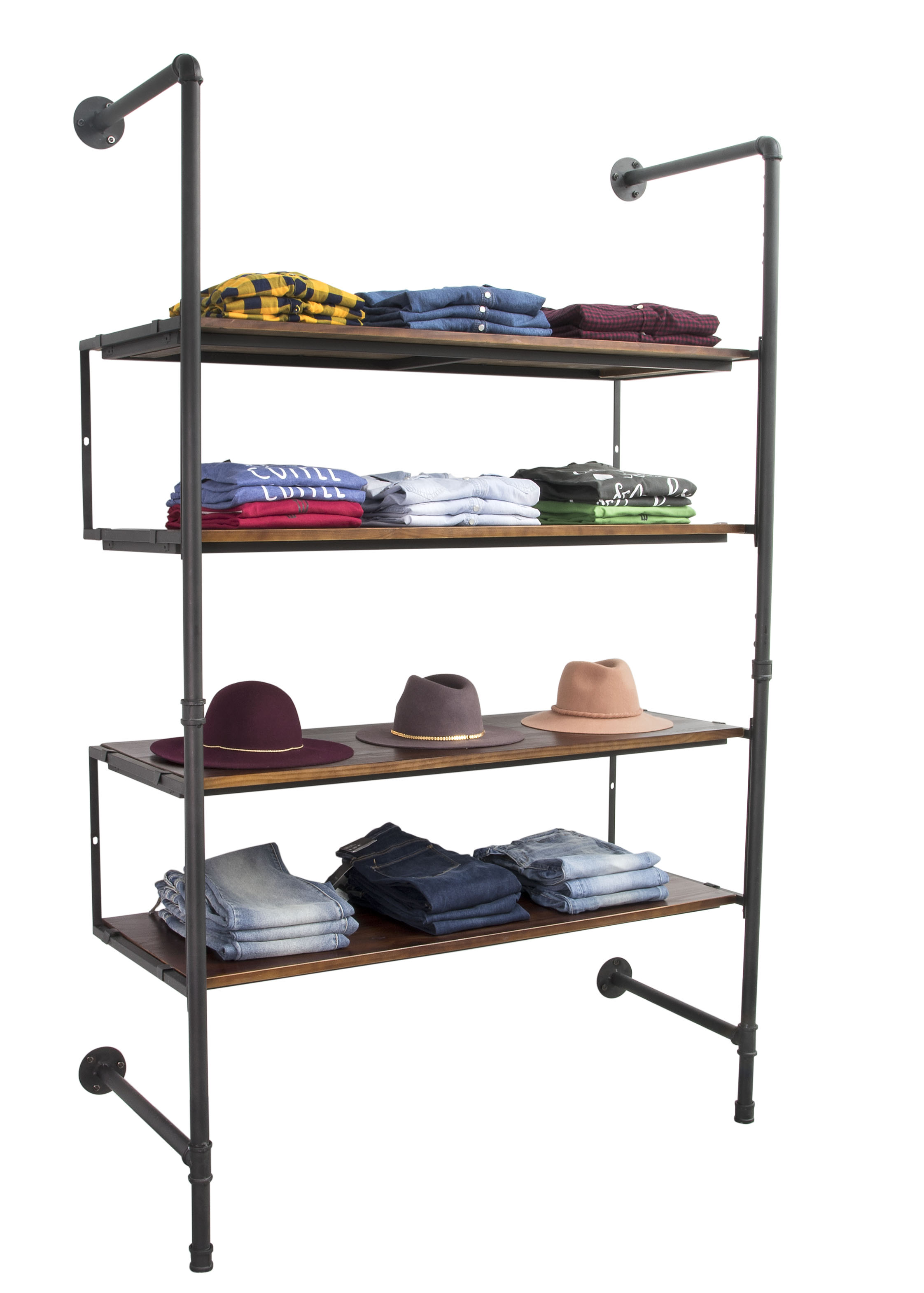 utilizing wall space for storage and decor