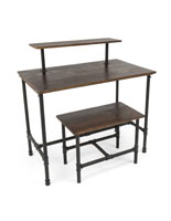 Set of Pipe Display Nesting Tables with Dark Brown Tabletops