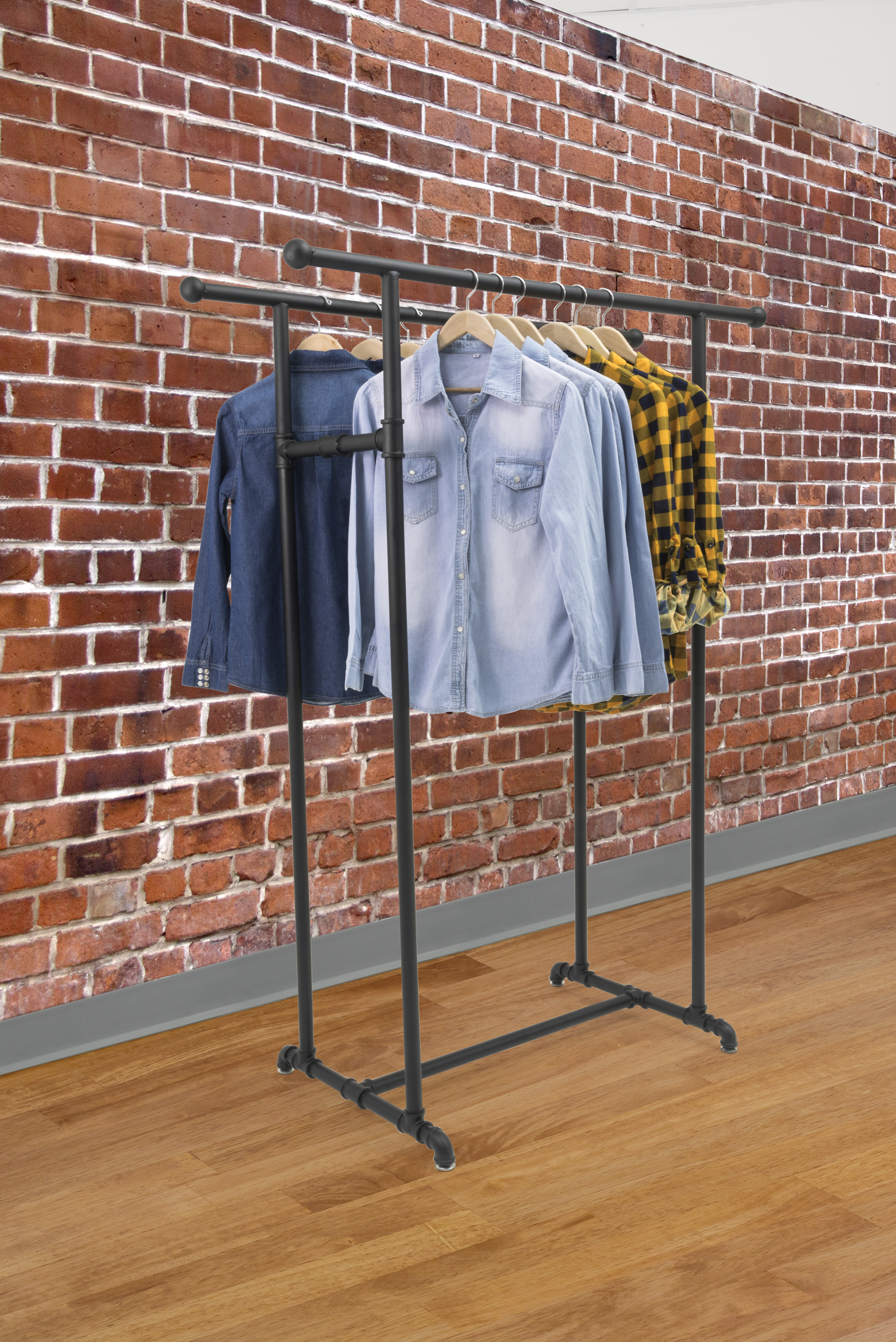 Industrial metal clothes online rail