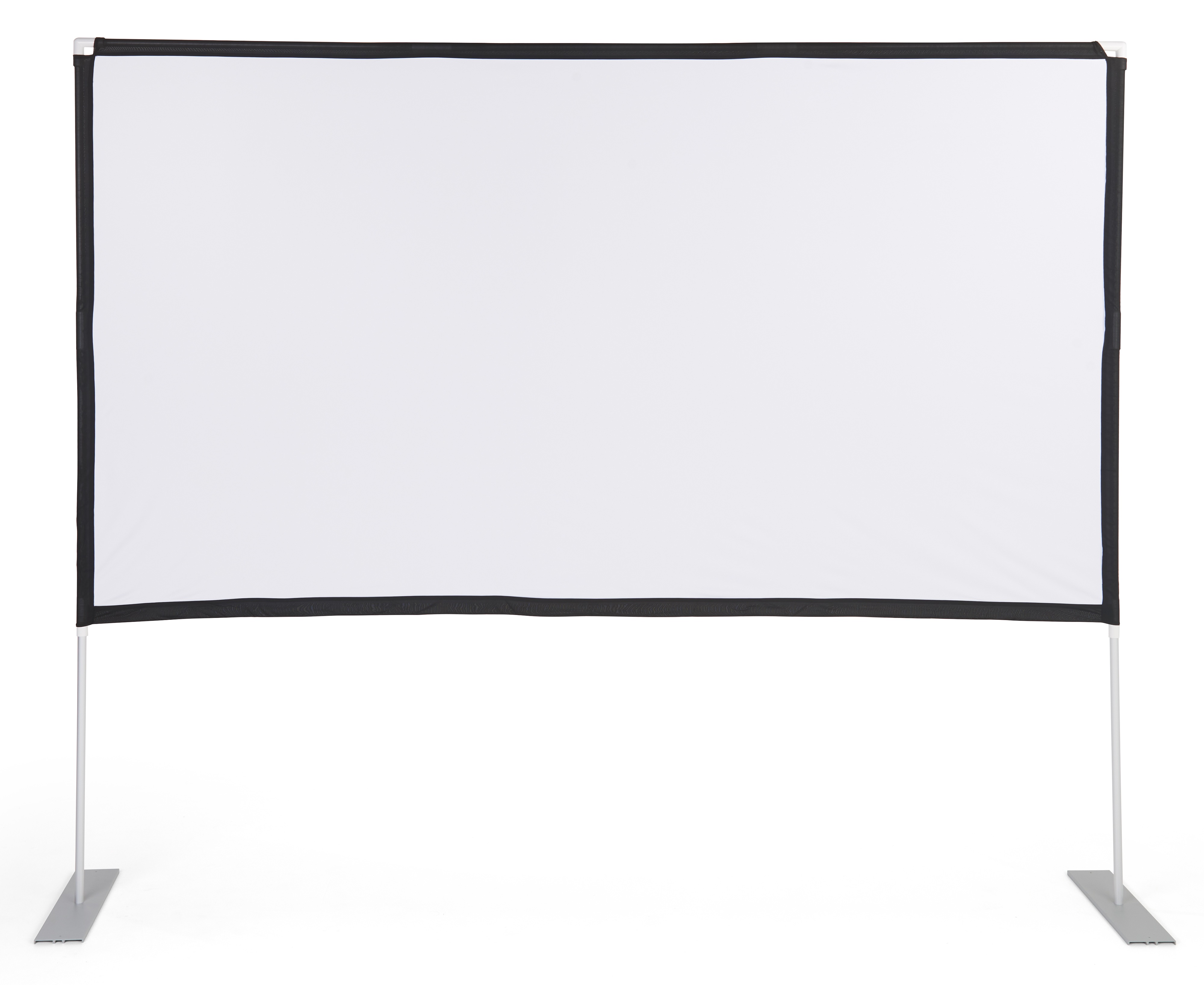 88 x 78 Projector Screen w/ Outdoor Stand & Ground Stakes, 100 in. Diagonal - White - Image 2