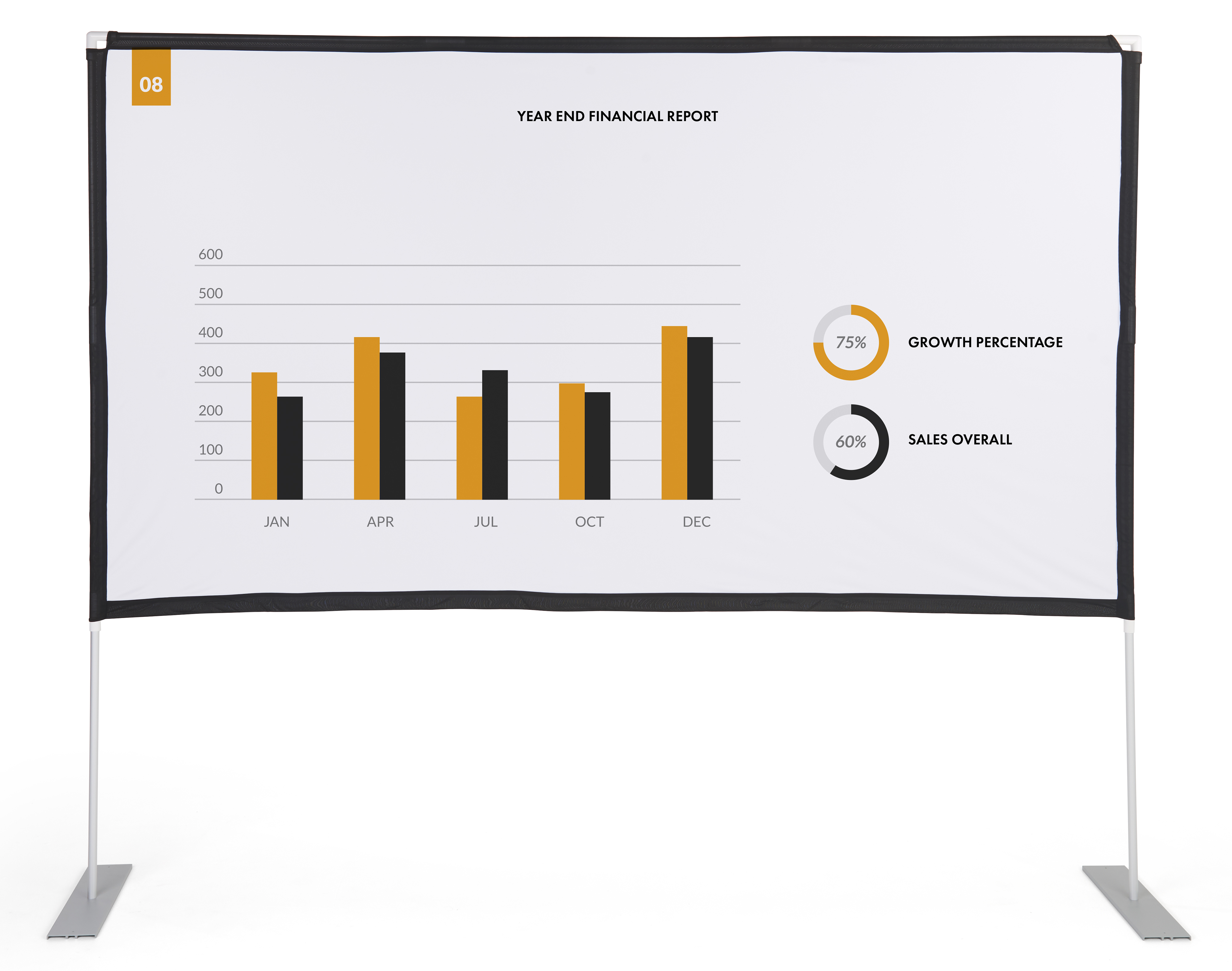 88 x 78 Projector Screen w/ Outdoor Stand & Ground Stakes, 100 in. Diagonal - White - Image 3