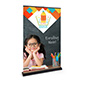 Premium wide base retractable banner stand with full color artwork 