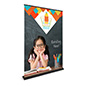 Premium wide base retractable banner stand with full color graphics
