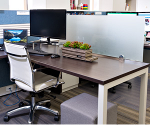 frosted glass desk dividers