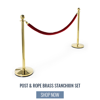 Brass and Rope Stanchion
