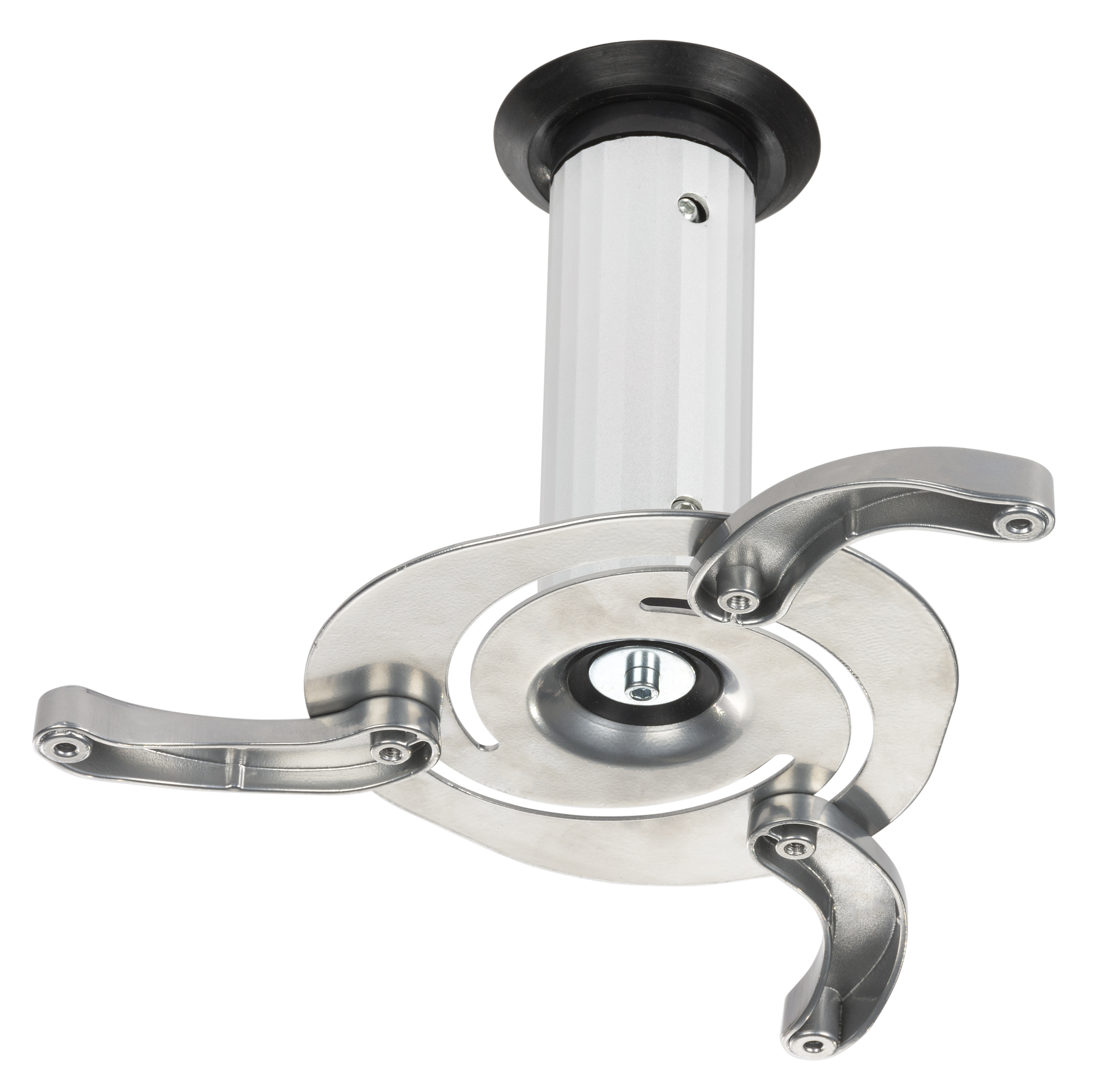 Projector Ceiling Mount with 2 Mounting Cylinders, Tilting, Rotating – Silver - Image 2
