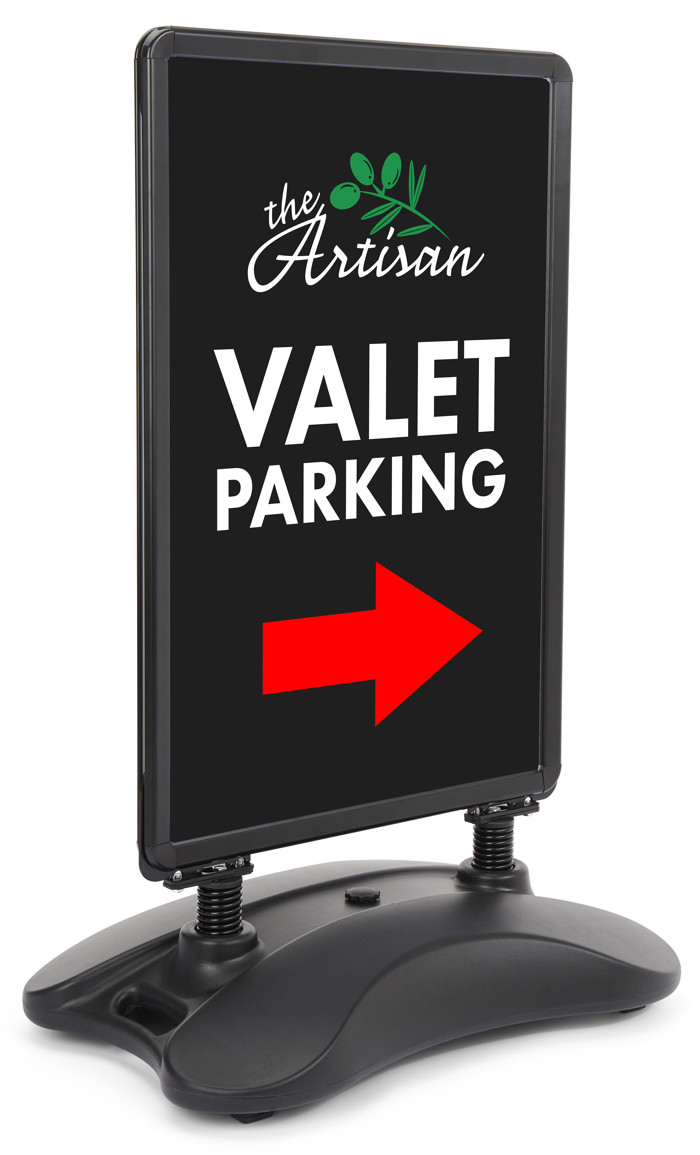 Free-Standing Sign | Black Water Base, Hidden Casters | Displays2Go