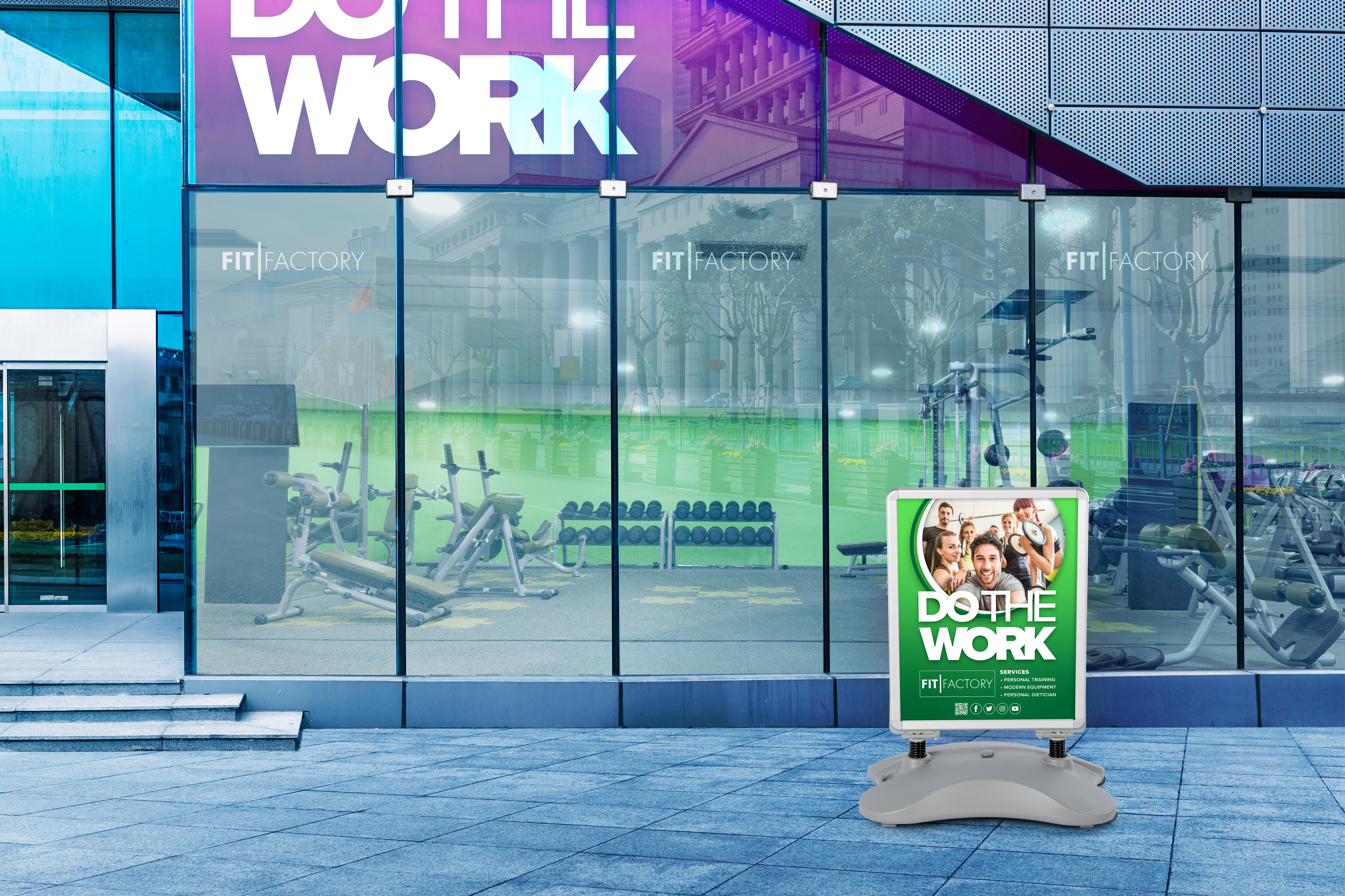 Pavement Sign With Water Base | Hidden Casters & Non-Glare Lens ...